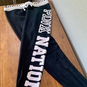 PINK Yoga Women’s Black/White Pant Tapered Ankles